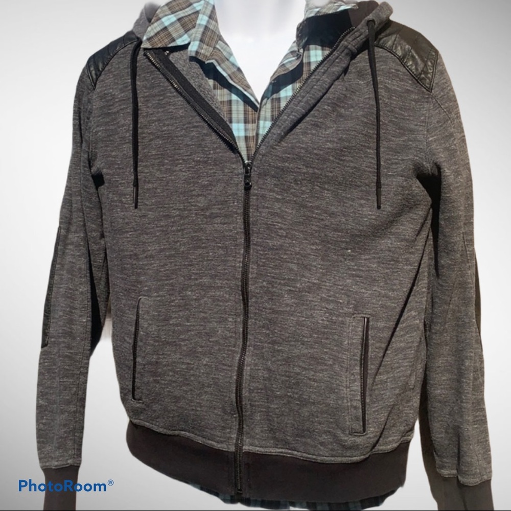 Rock & Republic grey and black hoody sweater
